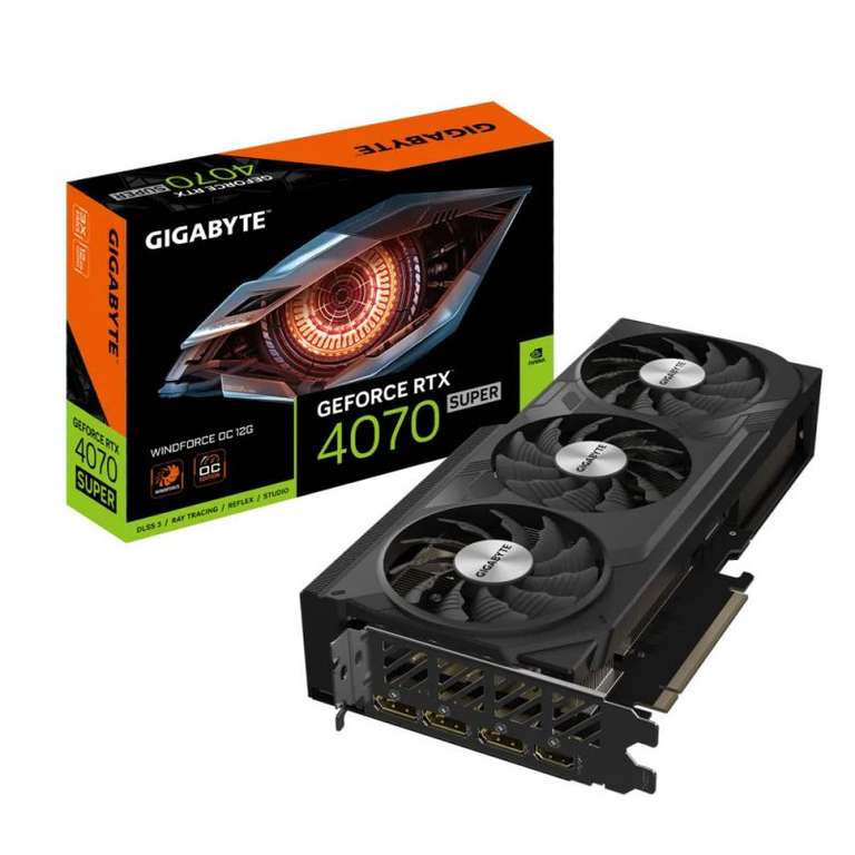 Скидки на видеокарты GeForce RTX 4070 (напр., видеокарта GeForce RTX 4070 Super OC Gigabyte)