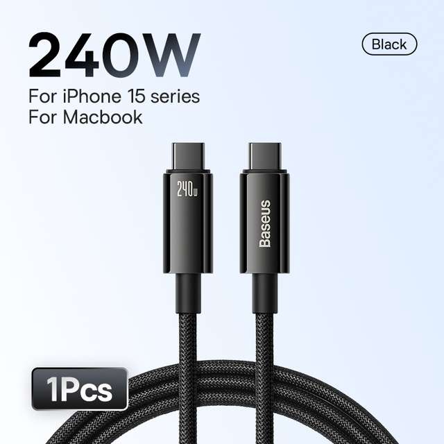 Кабель Baseus 240 Вт USB C 2м