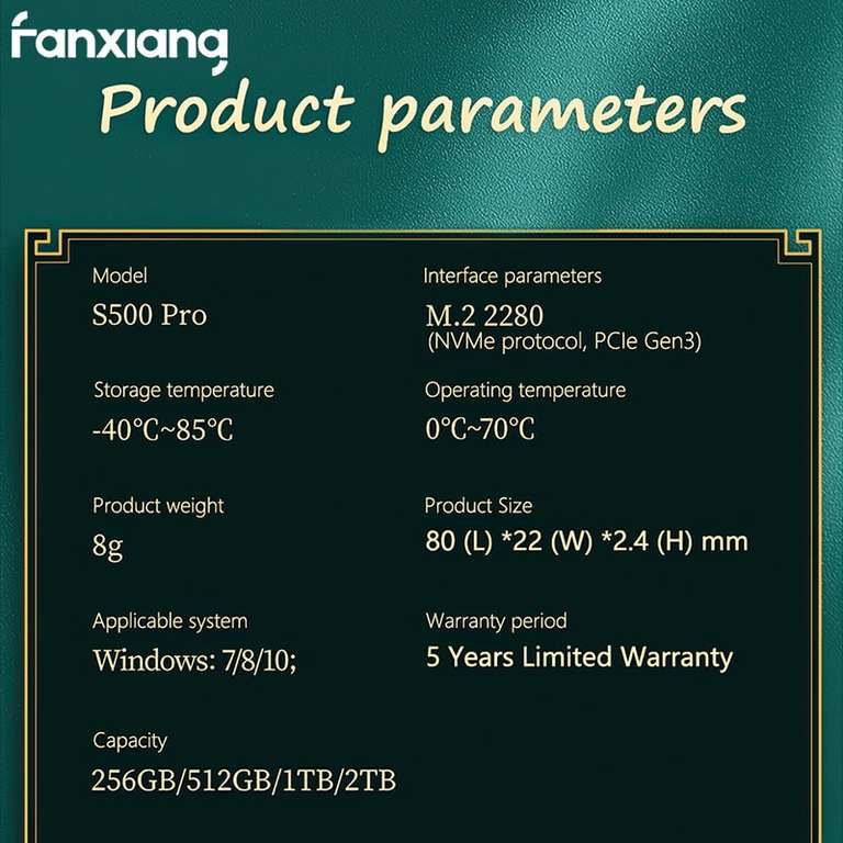 SSD Fanxiang S500 Pro nvme gen3x4 2TB