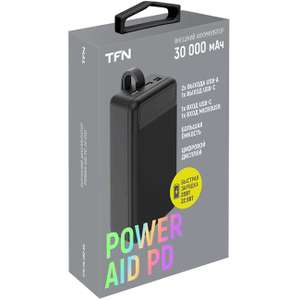 Внешний аккумулятор TFN PowerAid PD 30000 мАч Black за 1599р. (799р с баллами.)