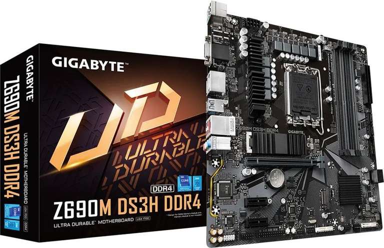 Материнская плата GIGABYTE Z690M DS3H DDR4, LGA 1700, Intel Z690, mATX, Ret
