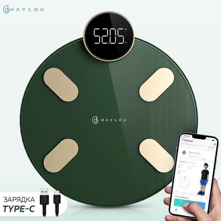 Умные весы Haylou Smart Body Fat Scale ИМТ, Type-c (с картой OZON)