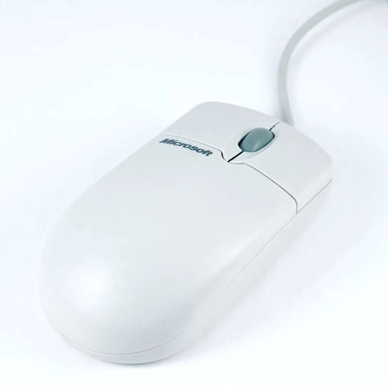 Компьютерная мышь Microsoft IntelliMouse PS/2, раритет, оптомеханическая (с шариком), OEM, серый