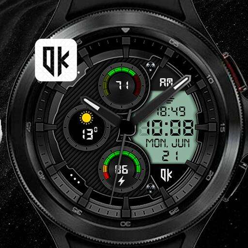 [Android] Black Carbon Watch Face (Wear OS)