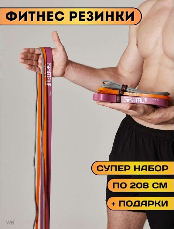 Резинки для фитнеса FITFIL силовой набор эспандеры жгуты спортивные
