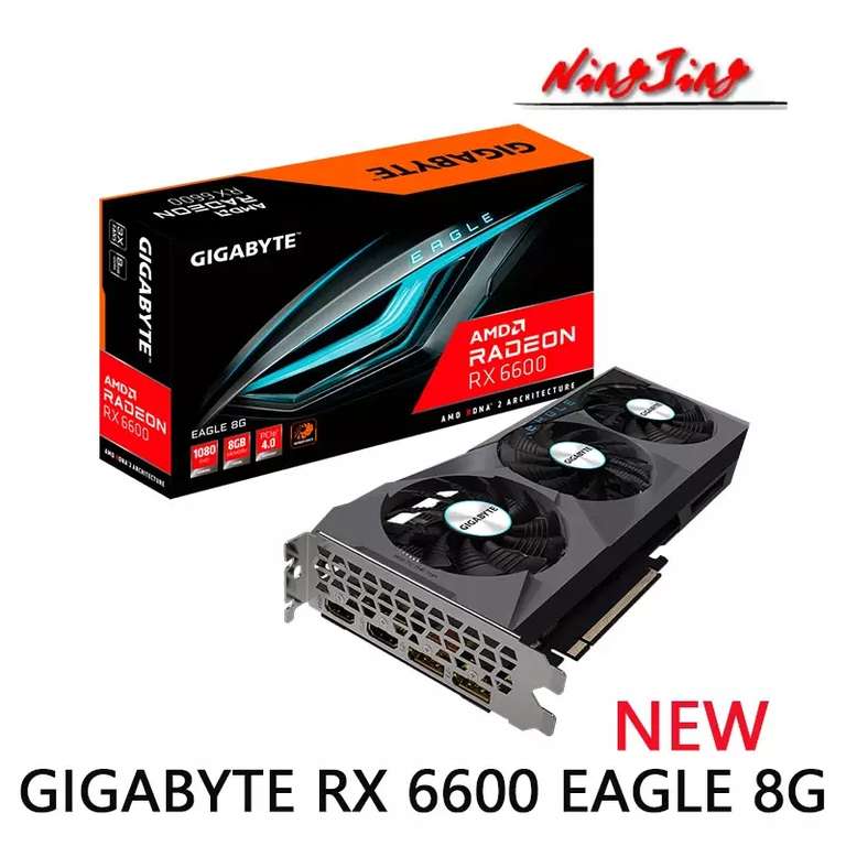 Видеокарта GIGABYTE AMD Radeon RX 6600 EAGLE 8Gb (заявляют, что новая)