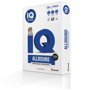 [Петрозаводск] Бумага офисная IQ ALLROUND А4, 85 г/м2, 500 л., в магазинах Ru.чка (700₽/шт. при покупке от 2-х коробок)