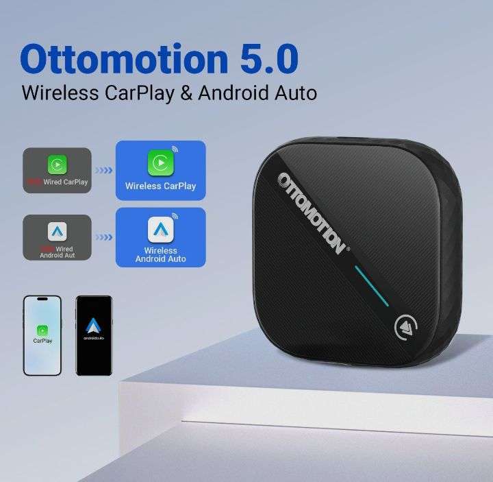 Bluetooth адаптер автомобильный беспроводной OTTOMOTION 5.0 CarPlay/Android (из-за рубежа)
