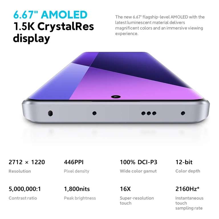Смартфон Redmi Note 13 Pro+ 5G, 12/512 ГБ (Dimensity 7200-Ultra, 6.67", AMOLED, 120 Гц, 200 Мп OIS)
