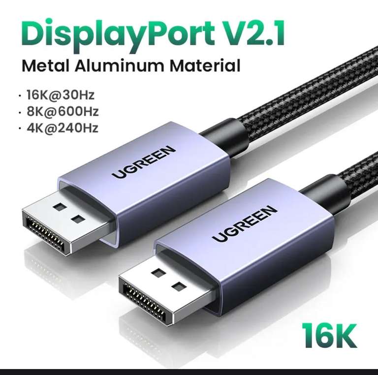 Кабель UGREEN Displayport 16K V2.1 (2 м)