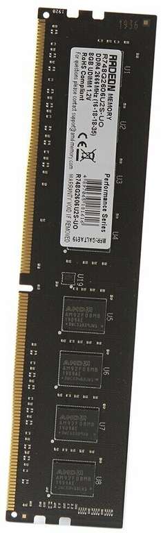 Оперативная память AMD Radeon R7 Performance 8 ГБ DDR4 2666 МГц DIMM CL16 R748G2606U2S-U