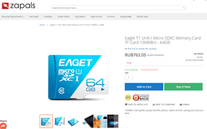 Eaget T1 UHS-I Micro SDXC Карта памяти TF Card 100 МБ / с - 64 ГБ