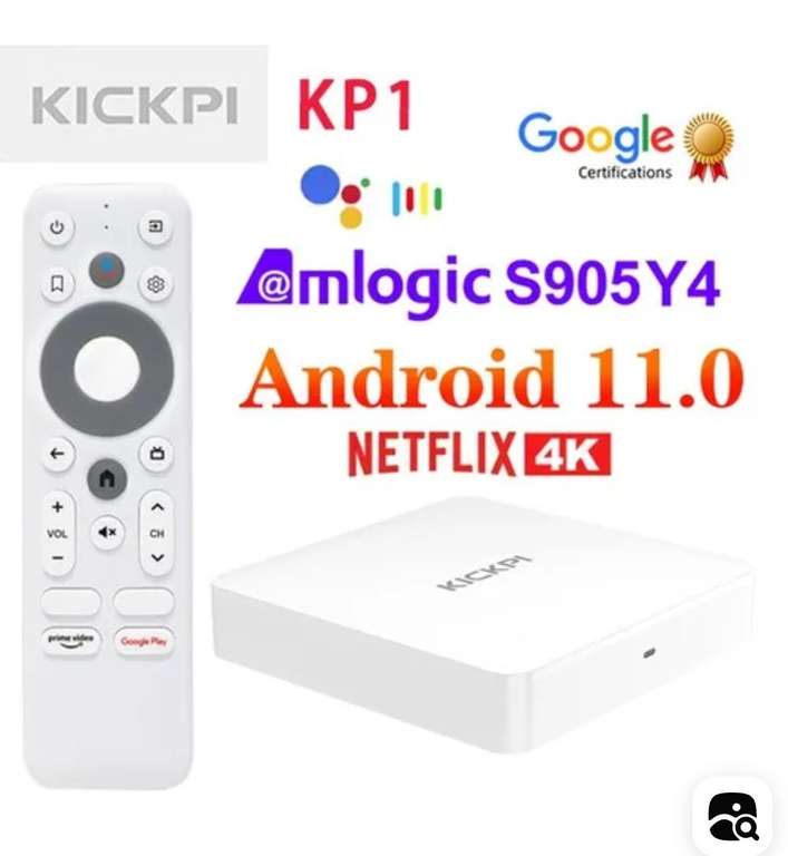 Медиаплеер KICKPI KP1 Android, 2 ГБ/32 ГБ, Bluetooth, Wi-Fi, белый (с Озон картой, из-за рубежа)