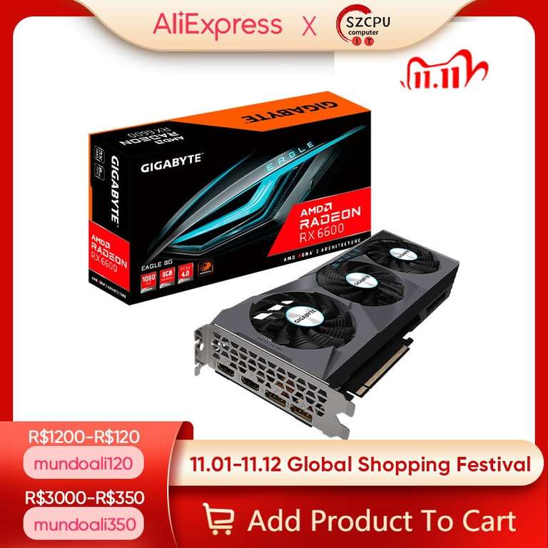 Видеокарта GIGABYTE AMD Radeon RX 6600 EAGLE 8G