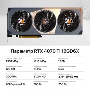 Видеокарта PELADN GeForce RTX 4070 Ti 12 ГБ (NVIDIA), LHR (цена с ozon картой) (из-за рубежа)