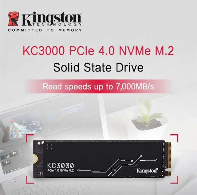 SSD-накопитель Kingston KC3000 Nvme M.2 2280 PCIe 4,0 X4 1024 ГБ