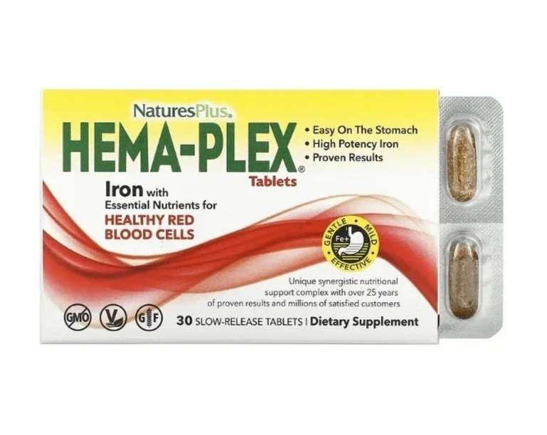 Железо Hema-plex Nature's Plus, 30 таблеток