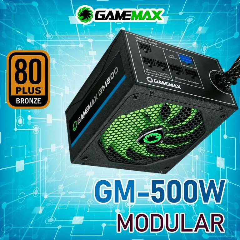 Полумодульный блок питания GameMax GM-500 85+ bronze (цена с вб кошельком)