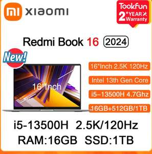 Ноутбук Xiaomi Redmi Book 16 (2024) 16" Intel i5 13500H, ОЗУ 16 Гб SSD 512 ГБ