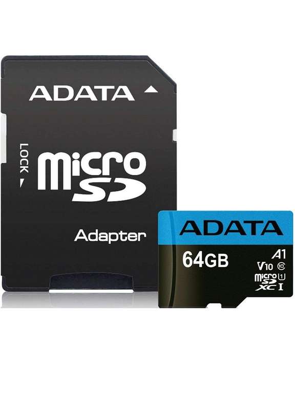 ADATA Карта памяти microSDXC с адаптером 64Gb, Class 10, UHS-I