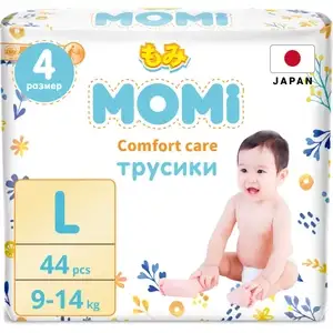 Подгузники трусики детские Momi 9-14 кг размер 4 L 176 шт (пачками по 44шт) Comfort Care (цена с озон-картой)