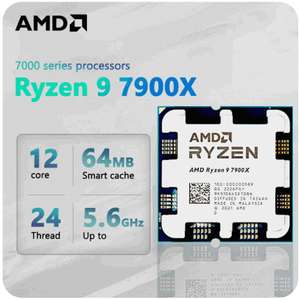 Процессор AMD Ryzen 9 7900X, 12 ядер, 24 потока, 5,6 GHz, AM5, новый