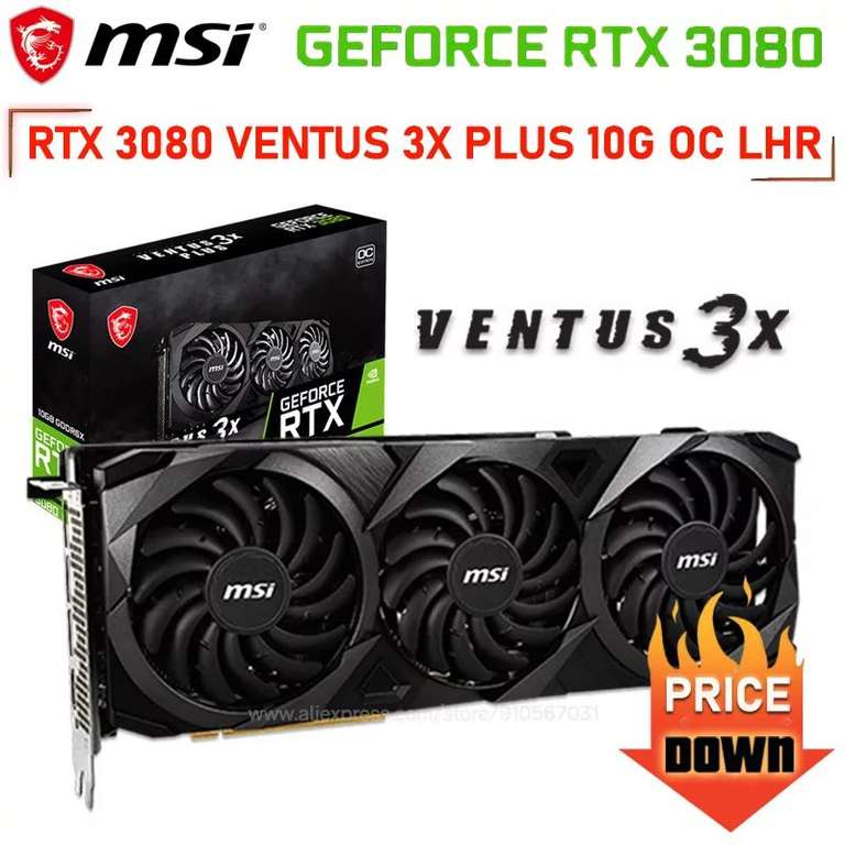 Видеокарта MSI GeForce RTX 3080 VENTUS 3X PLUS 10G LHR