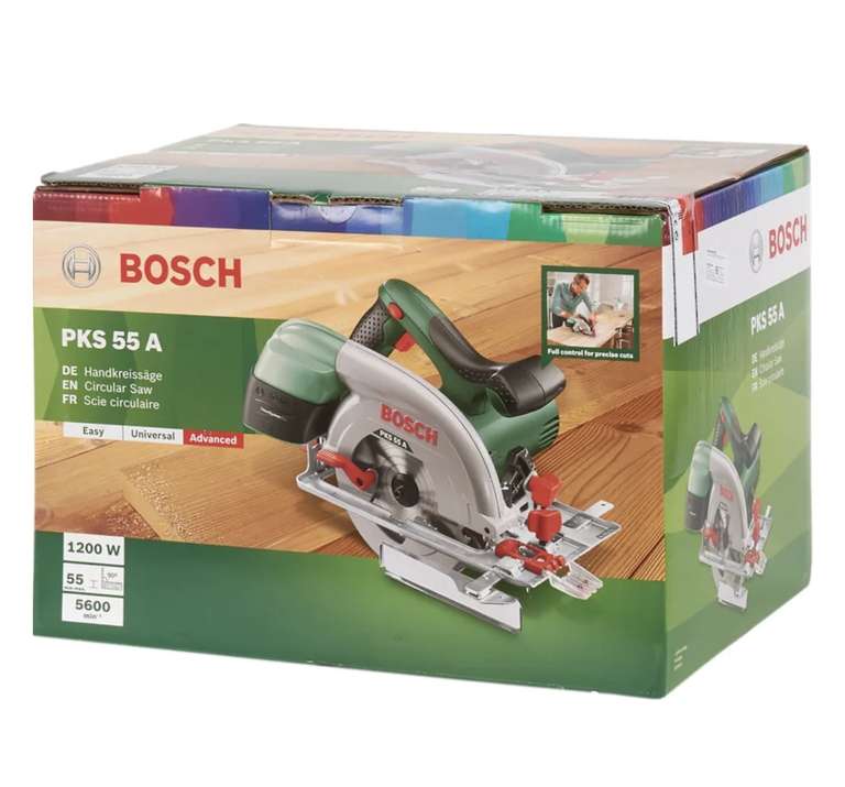 Циркулярная пила Bosch PKS 55 A, 0603501000, 1200 Вт, 160 мм