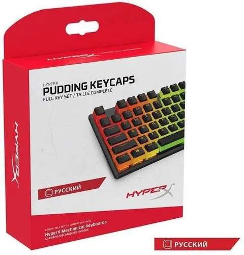 Кейкапы для клавиатуры (набор клавиш) HyperX Pudding Keycaps Full Key Set (4P5P4AXACB), черный (пудинг)