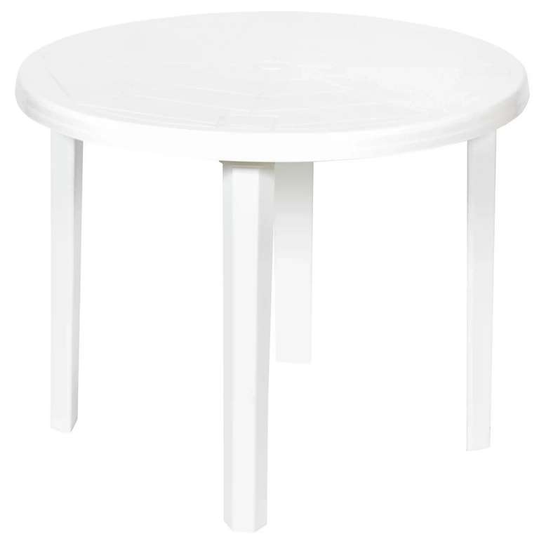 Стол садовый Туба-Дуба круглый 85.5x85.5х71.5 см пластик белый