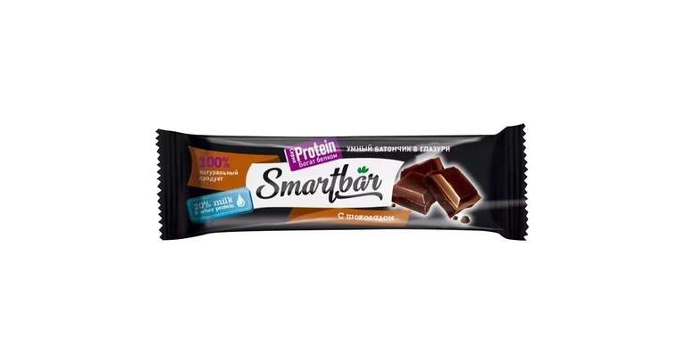 Протеиновый батончик Smart bar Двойной шоколад в темной глазури 40г (+18 бонусов)