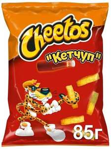 Кукурузные снеки Cheetos Кетчуп, 85 По акции 5=4 получается 28 рублей за пачку