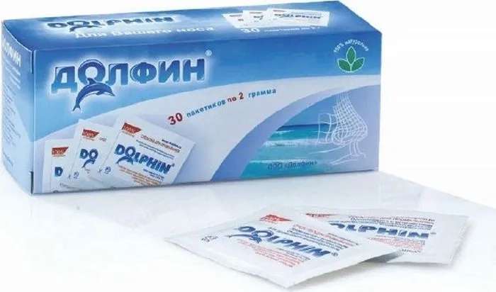 Долфин средство для промывания носоглотки для взрослых, 30 пакетов х 2 г (цена по Озон-карте)