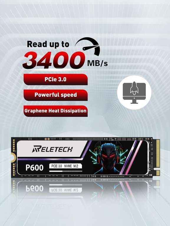 NVMe накопитель Reletech P600 M2 PCI 3.0 1 ТБ (DRAM-less)