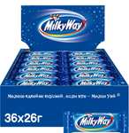 Шоколадные батончики Milky Way, 36 шт по 26 г , Нуга, молочный шоколад (по Ozon карте)