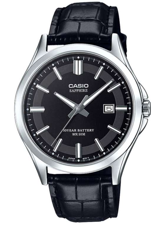 Часы классические CASIO MTS-100L (оригинал, сапфировое стекло, защита от воды 5Bar, 10 лет работы батареи минимум)