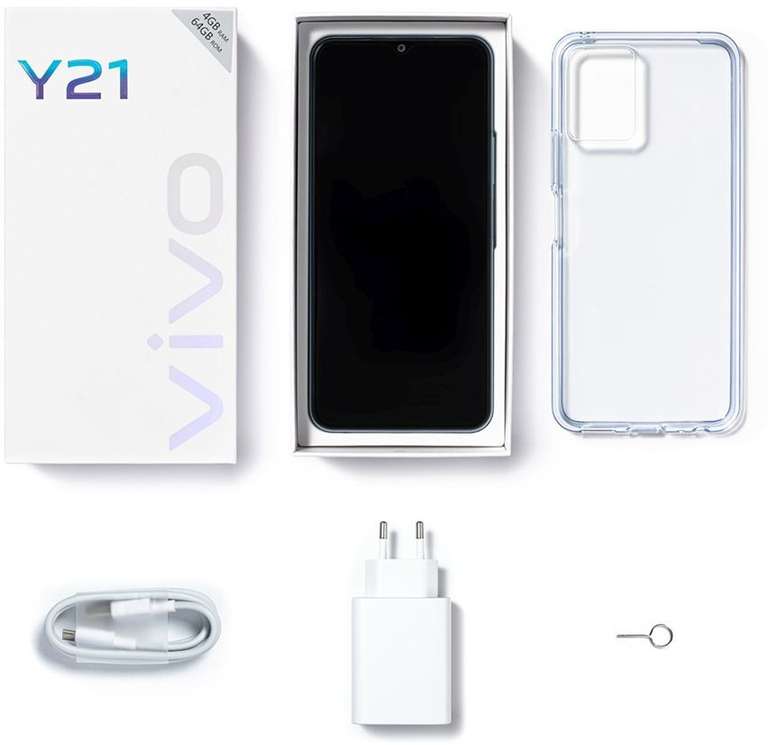 Смартфон VIVO Y21, 4+64 GB (IPS, NFC, Type-C, 5000 мAч, IP52)