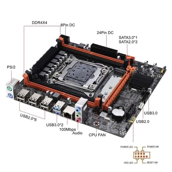 Комплект LGA 2011-3 Материнская плата + процессор + оперативка (Atermiter X99, Xeon E5 2640 V3 - DDR4 16 Гб (2 шт. 8 ГБ) 2133 МГц