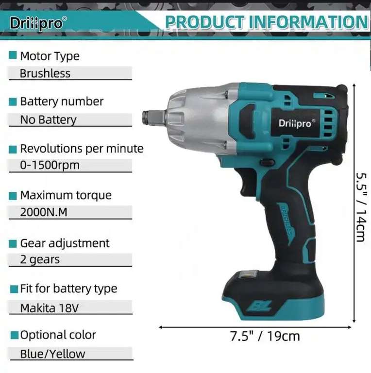 Гайковерт Drillpro Аккумуляторный ударный без АКБ