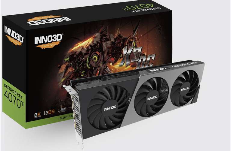 Видеокарта Inno3D GeForce RTX 4070 Ti X3 OC 12 ГБ (цена с Озон картой)