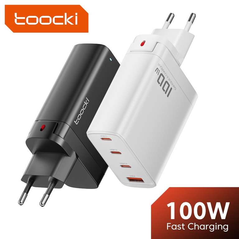 Toocki USB C GaN быстрое зарядное устройство PD 100 Вт