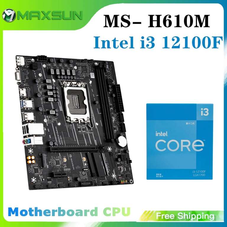 Комплект материнской платы MAXSUN Challenger H610 Intel i3 12100F