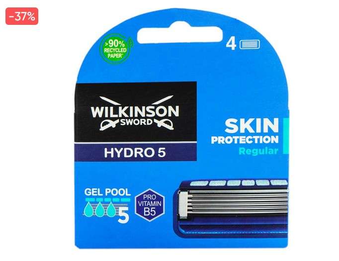 Картриджи сменные для бритвы WILKINSON SWORD Skin Protection Hydro 5, 4шт, Китай, 4 шт