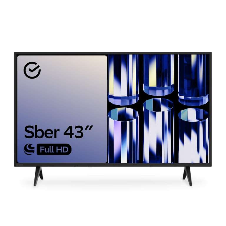 Телевизор Sber SDX-43F2010B, 43" (109 см), FHD, Салют ТВ