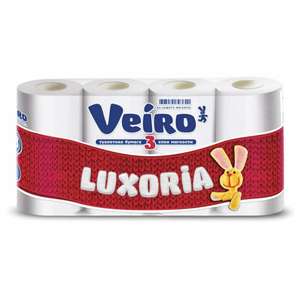 Туалетная бумага Viero Luxoria 3 слоя 8 рулонов
