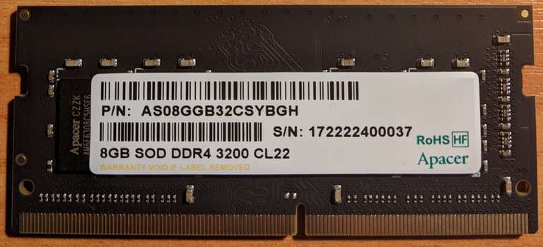 Оперативная память Apacer SO-DIMM DDR4 3200 MHz 8 Gb CL22
