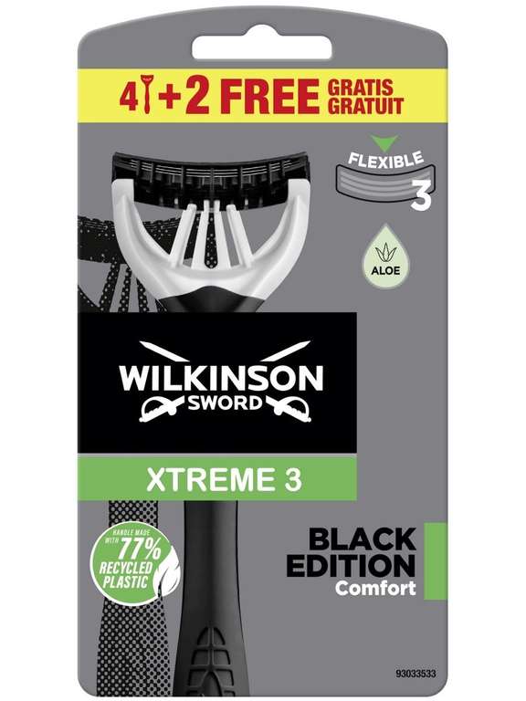 Набор одноразовых станков Wilkinson Sword Xtreme3 Black Comfort*6шт.