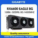 Видеокарта GIGABYTE AMD Radeon RX6600 EAGLE 8 ГБ, черная (из Китая)