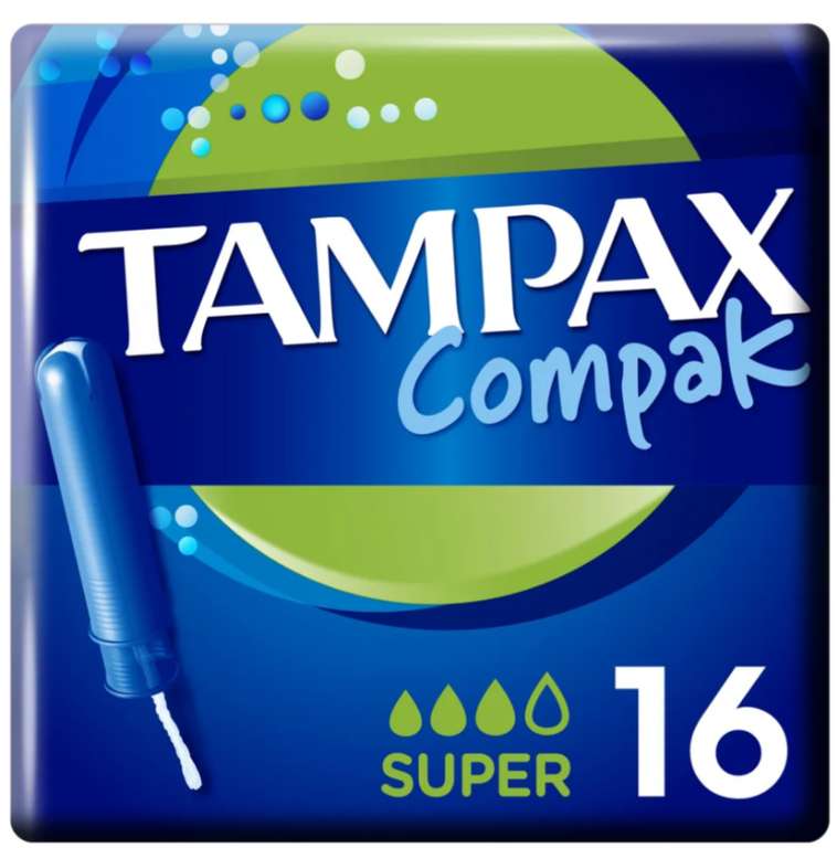 Тампоны с аппликатором TAMPAX (Тампакс) Compak Super, 16 шт. (По карте озон)