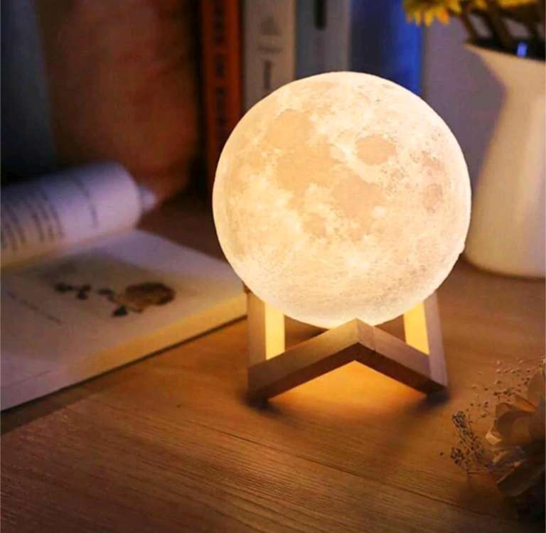 Настольный ночник-светильник Луна (15см)